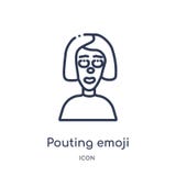 从Emoji概述汇集的线性噘嘴的emoji象 稀薄的线在白色背景隔绝的噘嘴的emoji传染媒介 噘嘴 向量例证 从Emoji概述汇集的线性噘嘴的emoji象 稀薄的线在白色背景隔绝的噘嘴的emoji传染媒介 噘嘴 向量例证